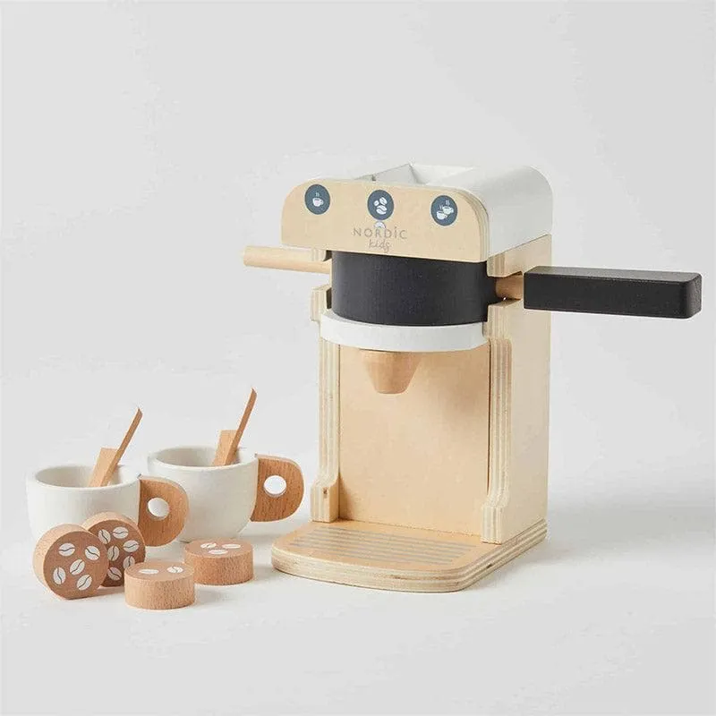 Wooden Coffee Machine Set