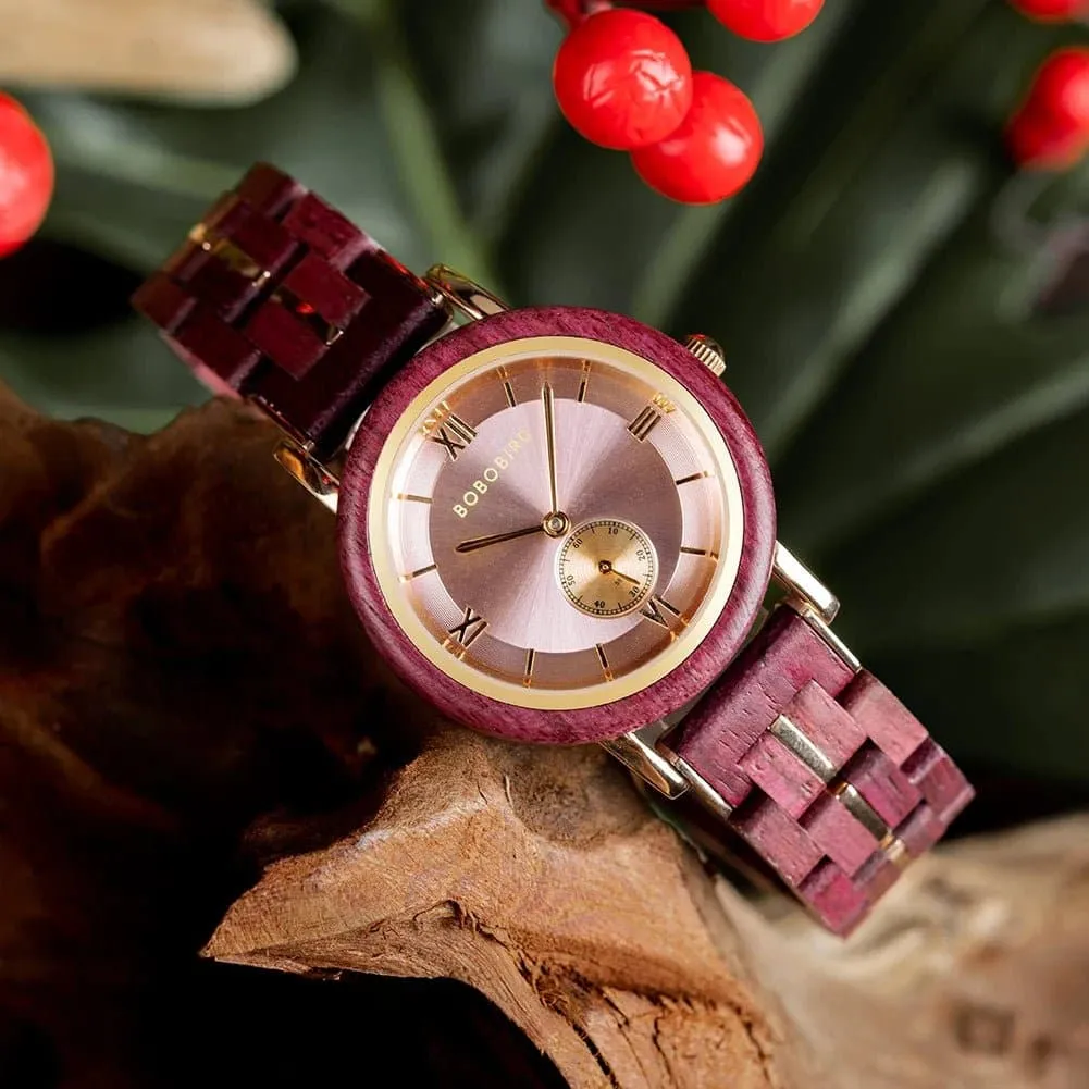 Wooden Quartz Watch for Women: BOBO BIRD Fashion & Casual, Water Resistant, Japanese Quartz Movement