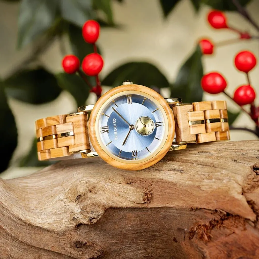 Wooden Quartz Watch for Women: BOBO BIRD Fashion & Casual, Water Resistant, Japanese Quartz Movement