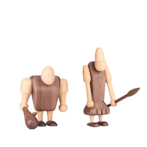 Wooden Stone Age Soldier Figurine Set/2