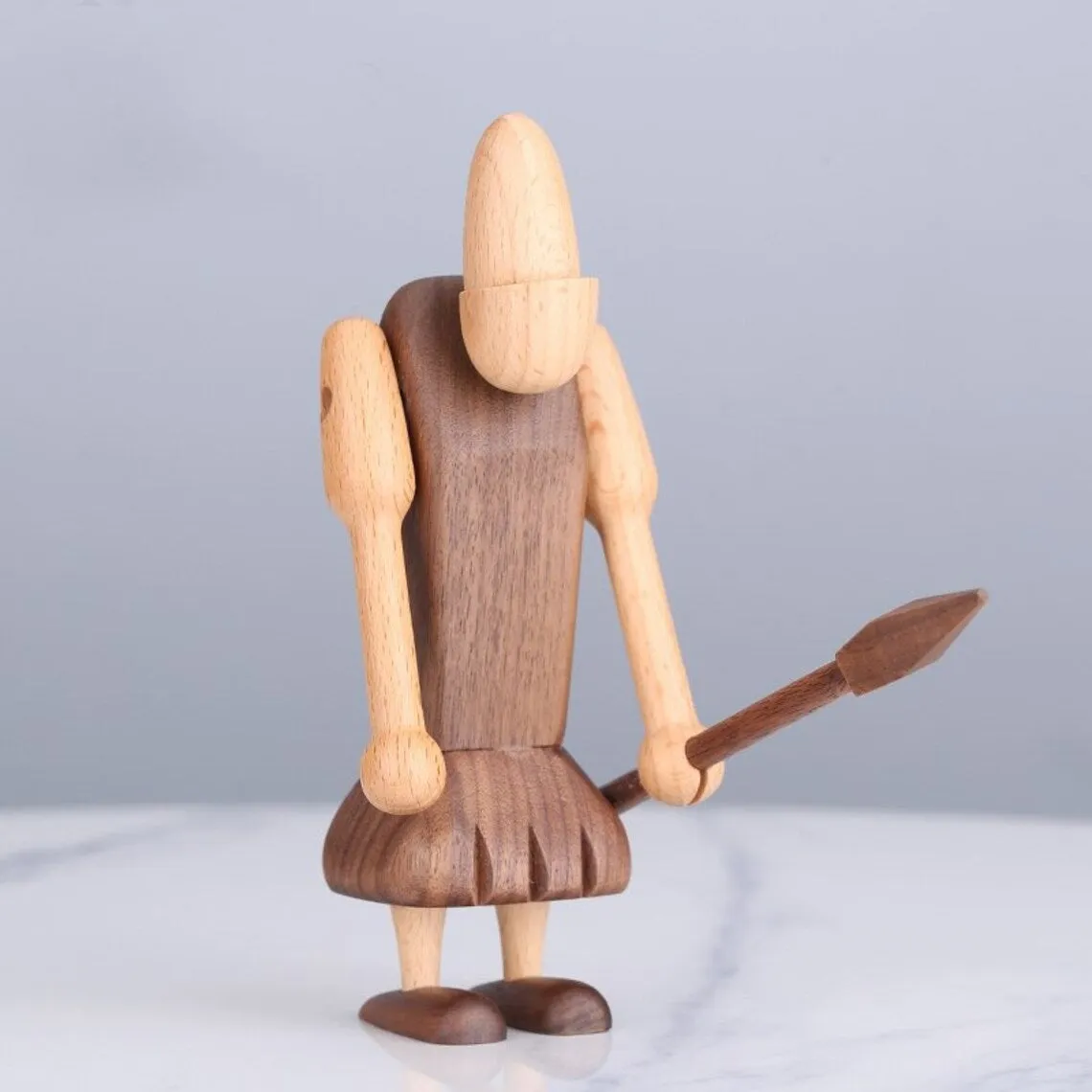 Wooden Stone Age Soldier Figurine Set/2